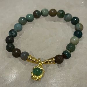 Handcrafted Indian agate and buddha charm